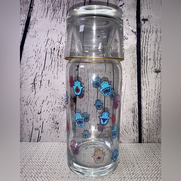 🆕 Rainbow Hamsa Glass Carafe Set🪬 - Picture 3 of 11